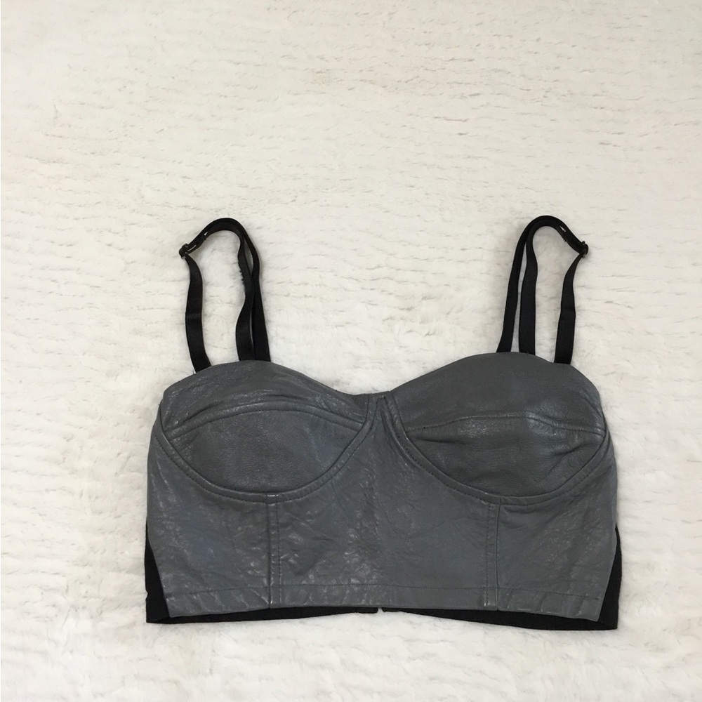 Motel Vintage custom made leather bustier S/M